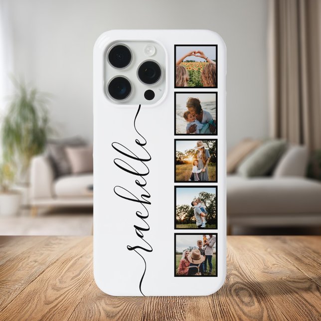 Elegante Script Monogram Personalisierte FotoColla Case-Mate iPhone Hülle (Von Creator hochgeladen)