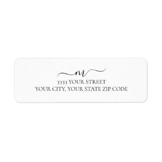 Elegante Script Monogram-Rücksendeadresse
