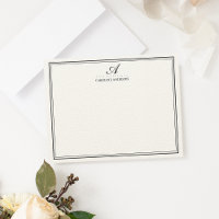 Elegante Script Monogram Stationery Cards