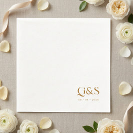 Elegante Script Monogram und Date Wedding Serviette