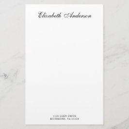 Elegante Script-Name-Adresse Briefpapier