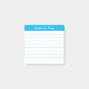 Elegante Script Notizen Himmelblau Lined