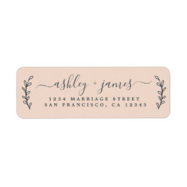 Elegante Script Pastel Pink Wedding Rücksendeadres