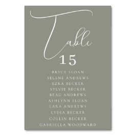 Elegante Script-Platzierung Tischnummer