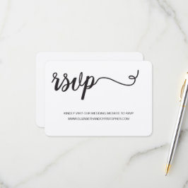 Elegante Script QR Code Generator Hochzeitswebsite RSVP Karte
