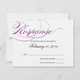 Elegante Script Response Card - Lila RSVP Karte