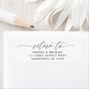 Elegante Script Romantic Wedding Rücksendeadresse