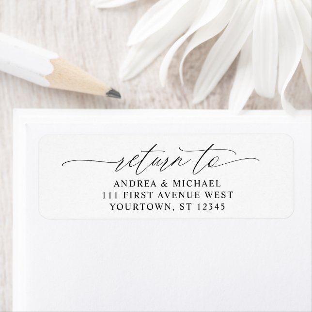 Elegante Script Romantic Wedding Rücksendeadresse (Insitu)