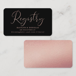 Elegante Script-Rose Gold Foil Geschenkkartei Begleitkarte
