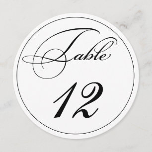 Elegante Script Round-Tischnummer-Cards Einladung