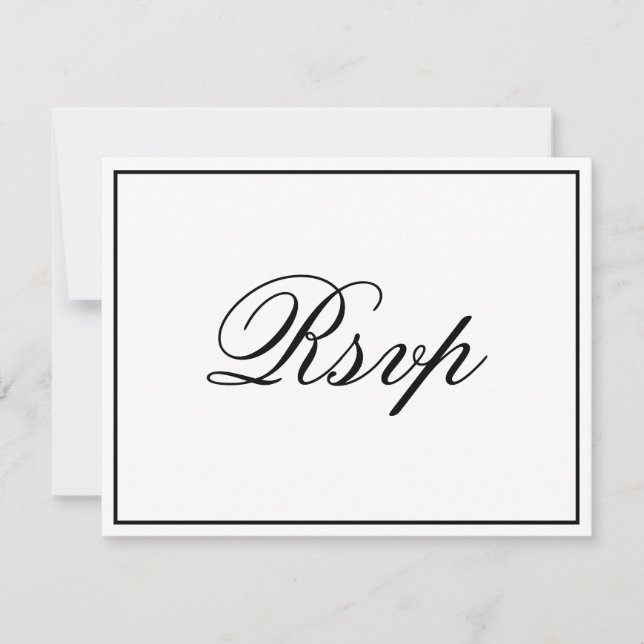 Elegante Script-RSVP-Karte (Vorderseite)