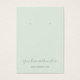 Elegante Script Sage Mint Green Earring Card