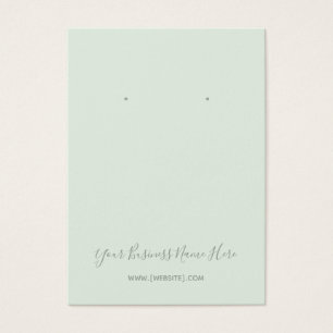 Elegante Script Sage Mint Green Earring Card
