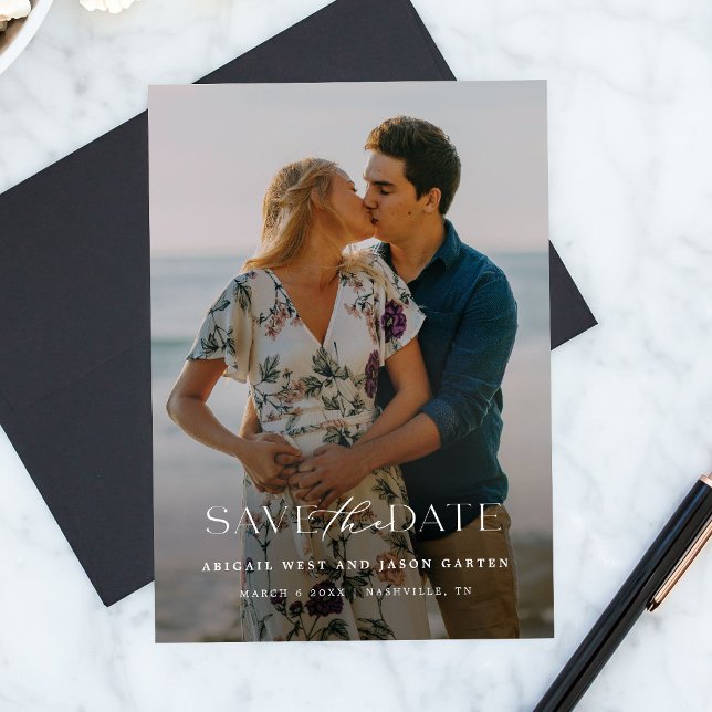 Elegante Script Save-the-Date-Foto Save The Date (Von Creator hochgeladen)