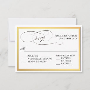 Elegante Script-Schnörkel Hochzeit von RSVP