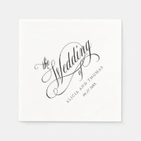 Elegante Script-Schnörkel Hochzeiten in Weiß