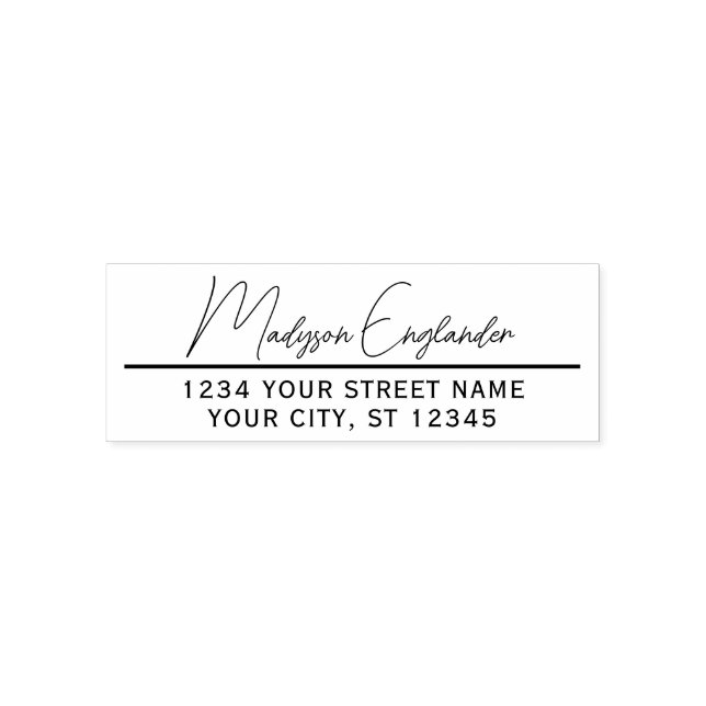 Elegante Script-Signatur #23 Name-Rücksendeadresse Permastempel (Design)