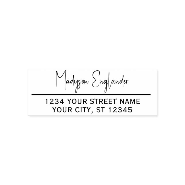 Elegante Script-Signatur #26 Name-Rücksendeadresse Permastempel (Design)