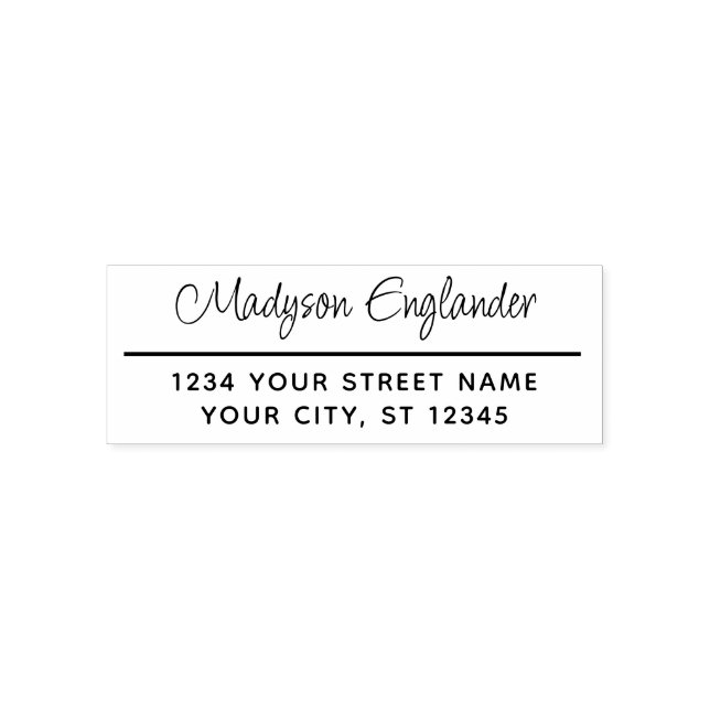 Elegante Script-Signatur #73 Name-Rücksendeadresse Permastempel (Design)