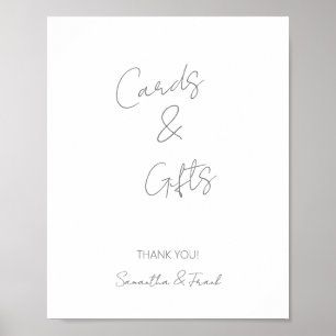 Elegante Script Silver Card und Geschenkplakat Poster