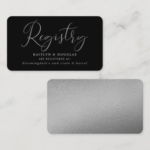 Elegante Script Silver Foil Gift Registry Begleitkarte