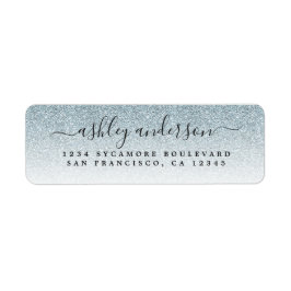 Elegante Script Silver Glitzer Rücksendeadresse