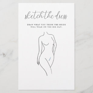 Elegante Script Sketch Das Dress Brautparty-Spiel