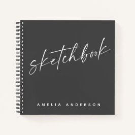 Elegante Script Sketchbook Personalisiert Name Bla Notizbuch