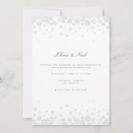 Elegante Script Snowflakes Einladungs-Karte Hochze Einladung