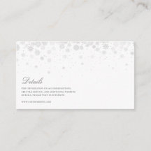 Elegante Script Snowflakes Hochzeitdetails