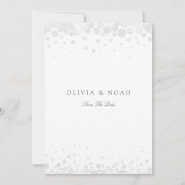 Elegante Script Snowflakes Save the Date Karte