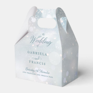 Elegante Script Snowflakes Winter Wedding Gevor Bo Geschenkschachtel