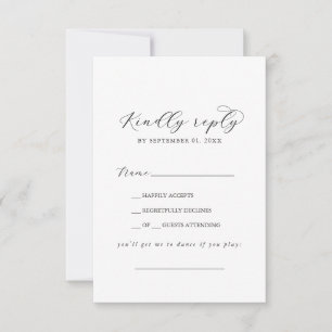 Elegante Script Song Request RSVP Card Karte