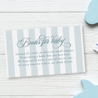 Elegante Script Stripes Baby Duschbücher für Baby Begleitkarte