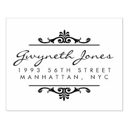 Elegante Script & Stylish Ornaments Rücksendeadres Gummistempel
