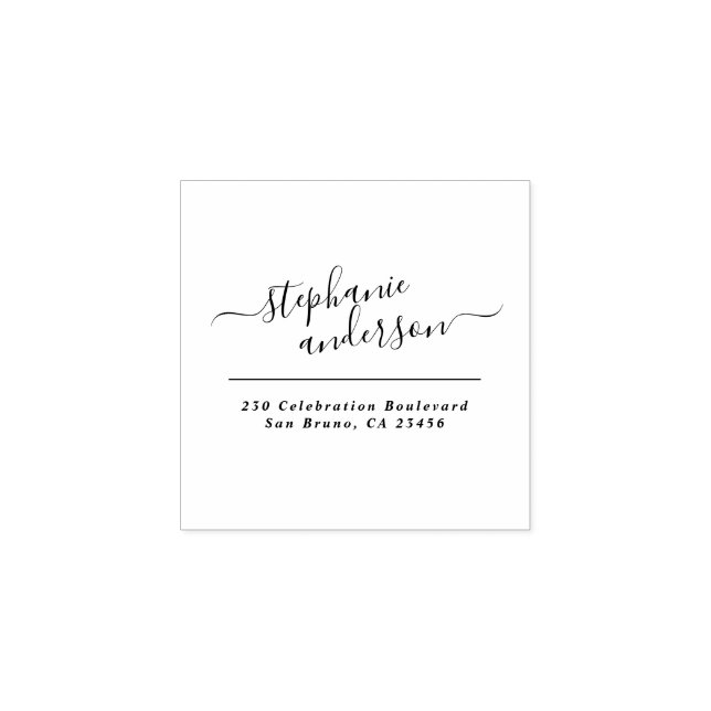 Elegante Script-Typografie benutzerdefinierte Rück Gummistempel (Prägung)