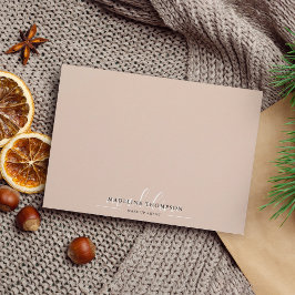 Elegante Script Typografie Boho Beige Note Card Mitteilungskarte