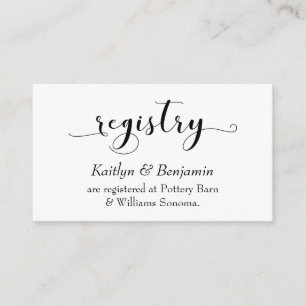 Elegante Script-Typografie, Simple Wedding Registr Begleitkarte