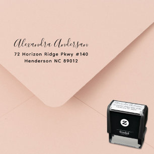Elegante Script Typografy Minimalistisch Return Ad Permastempel