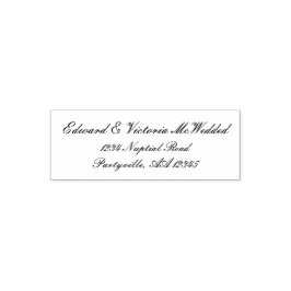 Elegante Script Wedding Address Permastempel