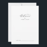 Elegante Script Wedding Advice Card Hinweiskarte<br><div class="desc">Diese elegante Skript-Hochzeitsratenkarte ist perfekt für eine einfache Hochzeit und kann für jede Veranstaltung verwendet werden. Das minimalistische Schwarz-Weiß-Design besticht durch extravagante romantische Typografie mit modernem Glam-Stil. Anpassbar in jeder Farbe. Behalt das Design minimal und elegant, wie es ist, oder personalisiere es durch Hinzufügen von eigenen Grafiken und Kunstwerken. Diese...</div>