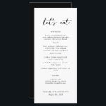 Elegante Script Wedding Dinner Menu Card Menükarte<br><div class="desc">Elegante Script Wedding Dinner Menu Card</div>