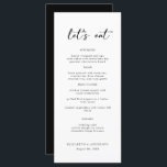 Elegante Script Wedding Dinner Menu Card Menükarte<br><div class="desc">Elegante Script Wedding Dinner Menu Card</div>