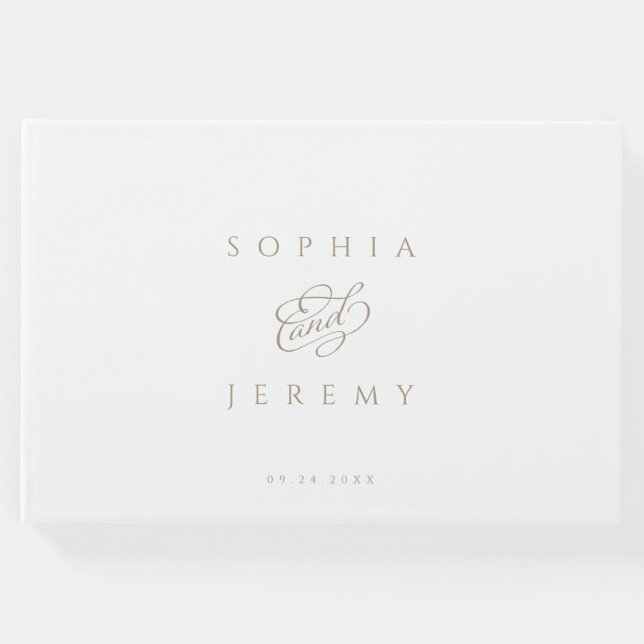 Elegante Script Wedding Gästebuch (Vorderseite)