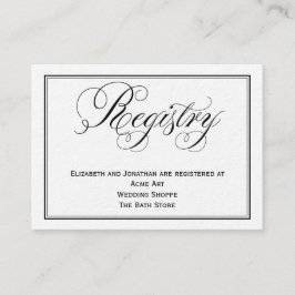 Elegante Script Wedding Registry Information Card Begleitkarte