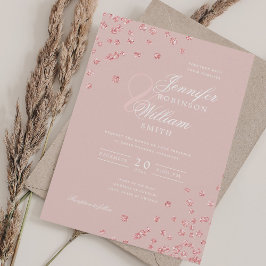 Elegante Script Wedding Rose Gold Confetti Blush Einladung