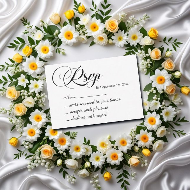 Elegante Script Wedding RSVP Card (Von Creator hochgeladen)