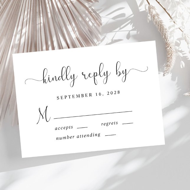 Elegante Script Wedding RSVP Karte (Von Creator hochgeladen)