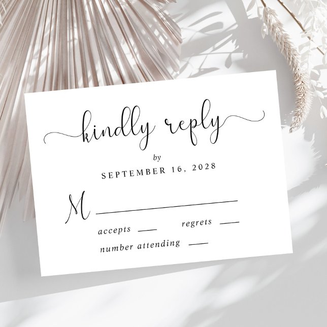 Elegante Script Wedding RSVP Karte (Von Creator hochgeladen)