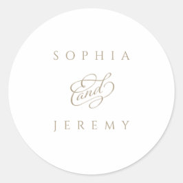 Elegante Script Wedding Runder Aufkleber